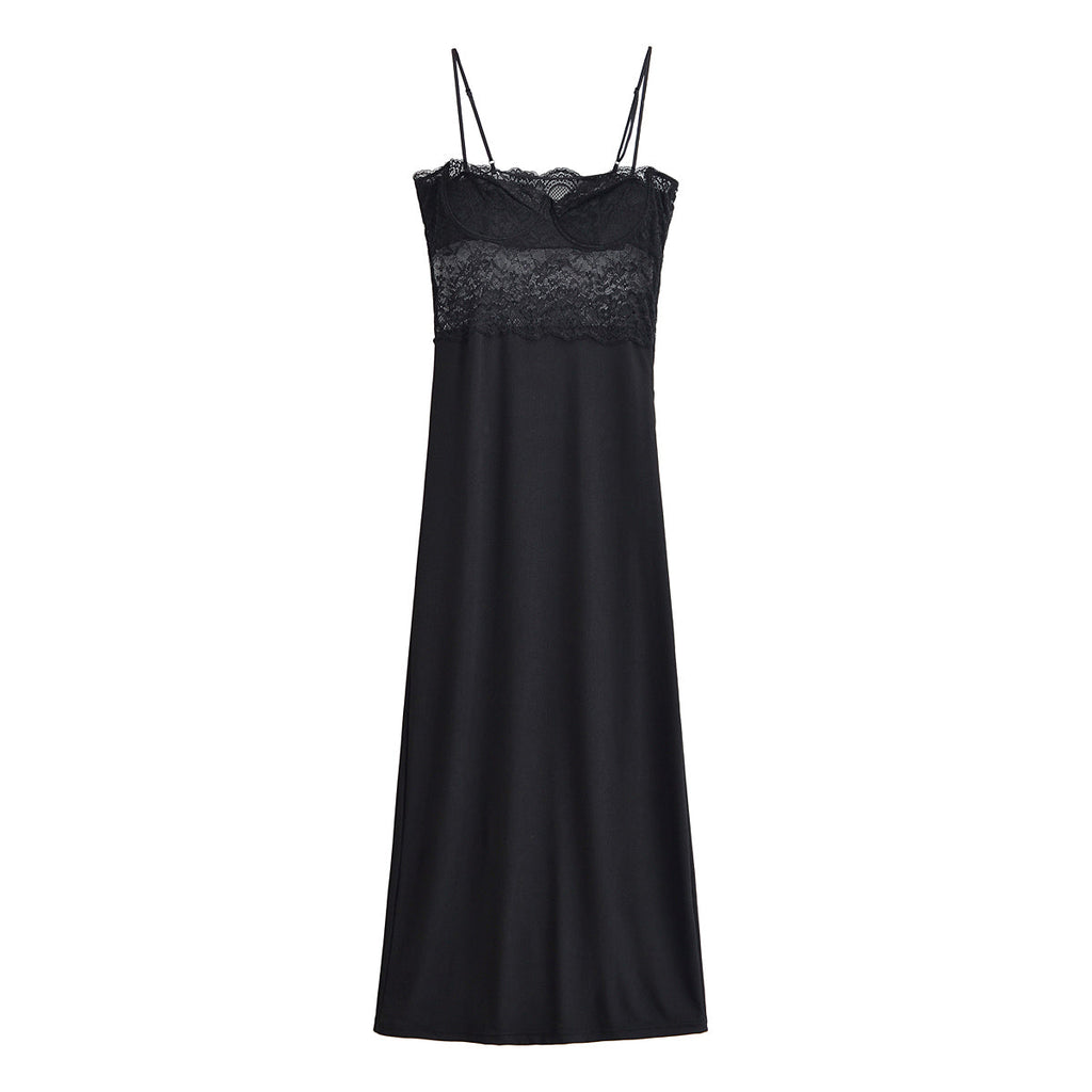 Spring Lace Splicing Sling Dress
