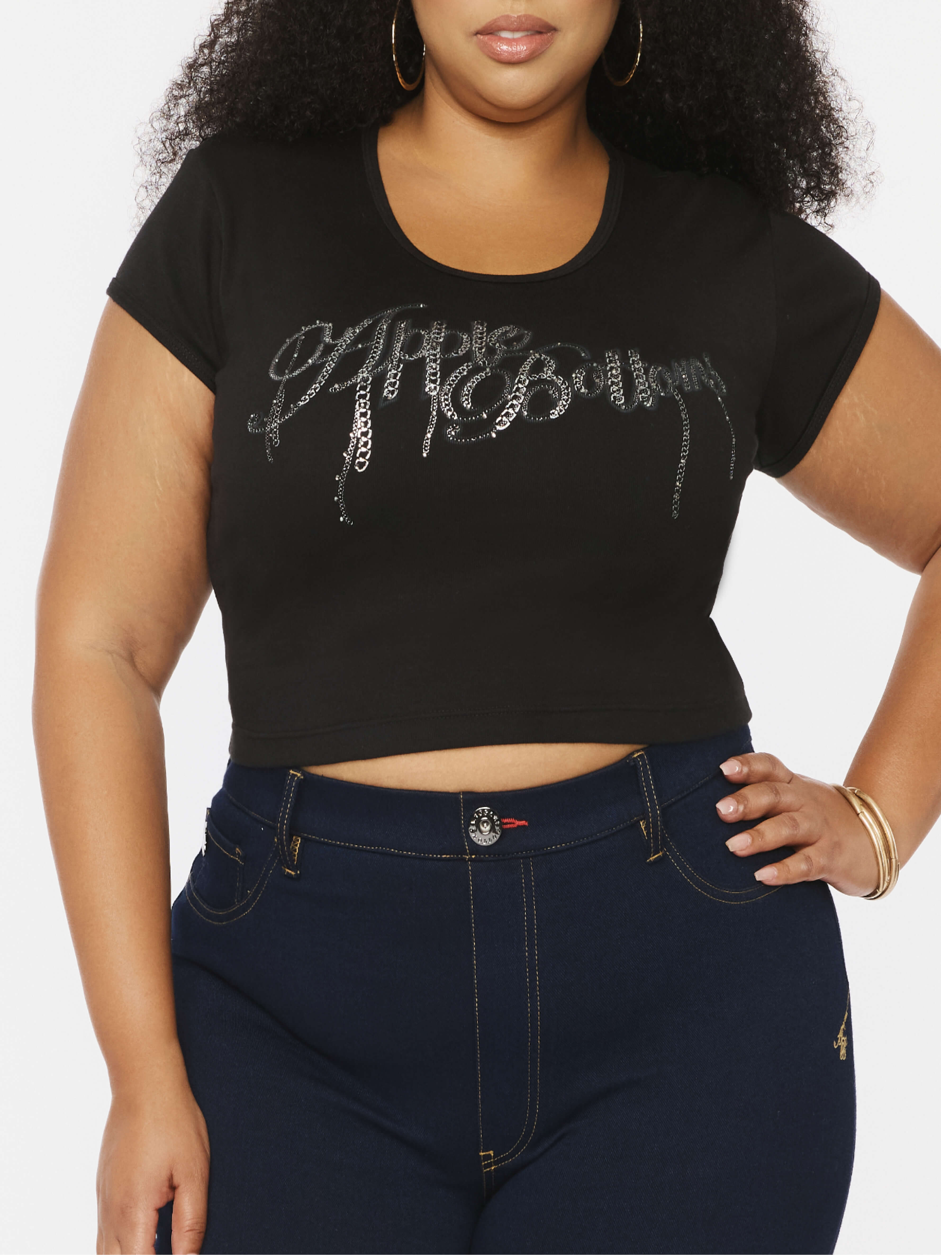 Chain Reaction Baby Tee - Black