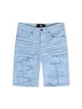 Jordan Craig Ripped And Repair Shorts - Sky Blue