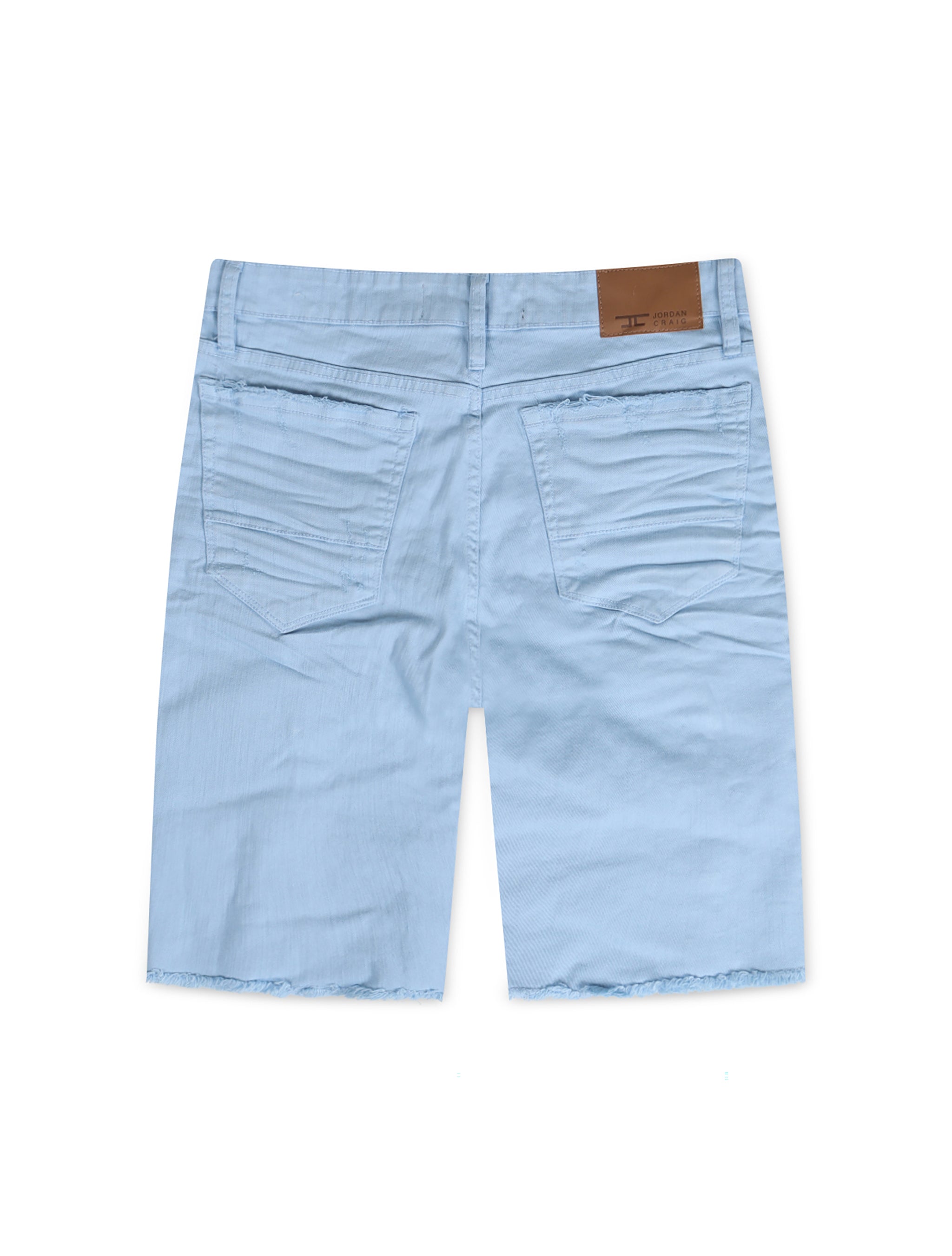 Jordan Craig Ripped And Repair Shorts - Sky Blue