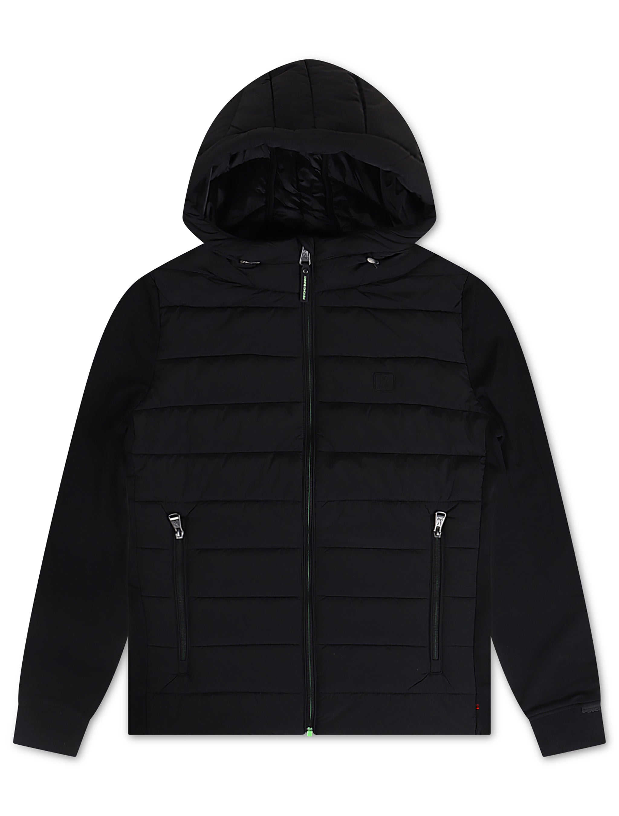 Psycho Bunny Mens Malcom Mixed Media Jacket - Black