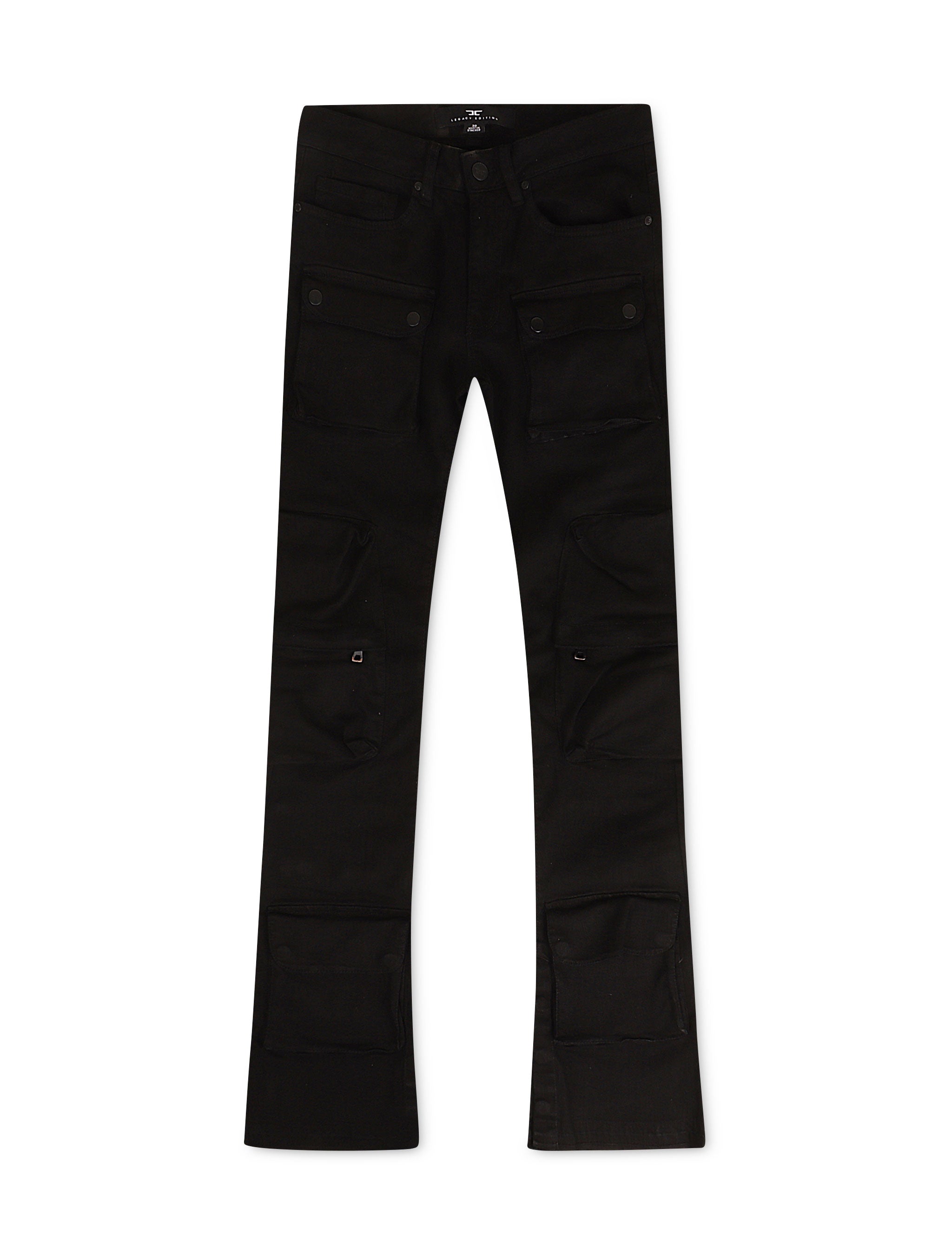 Jordan Craig Martin Stacked 3D Cargo Jeans - Jet Black