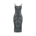 Low Cut Back Slit Slim Fit Sexy Dress