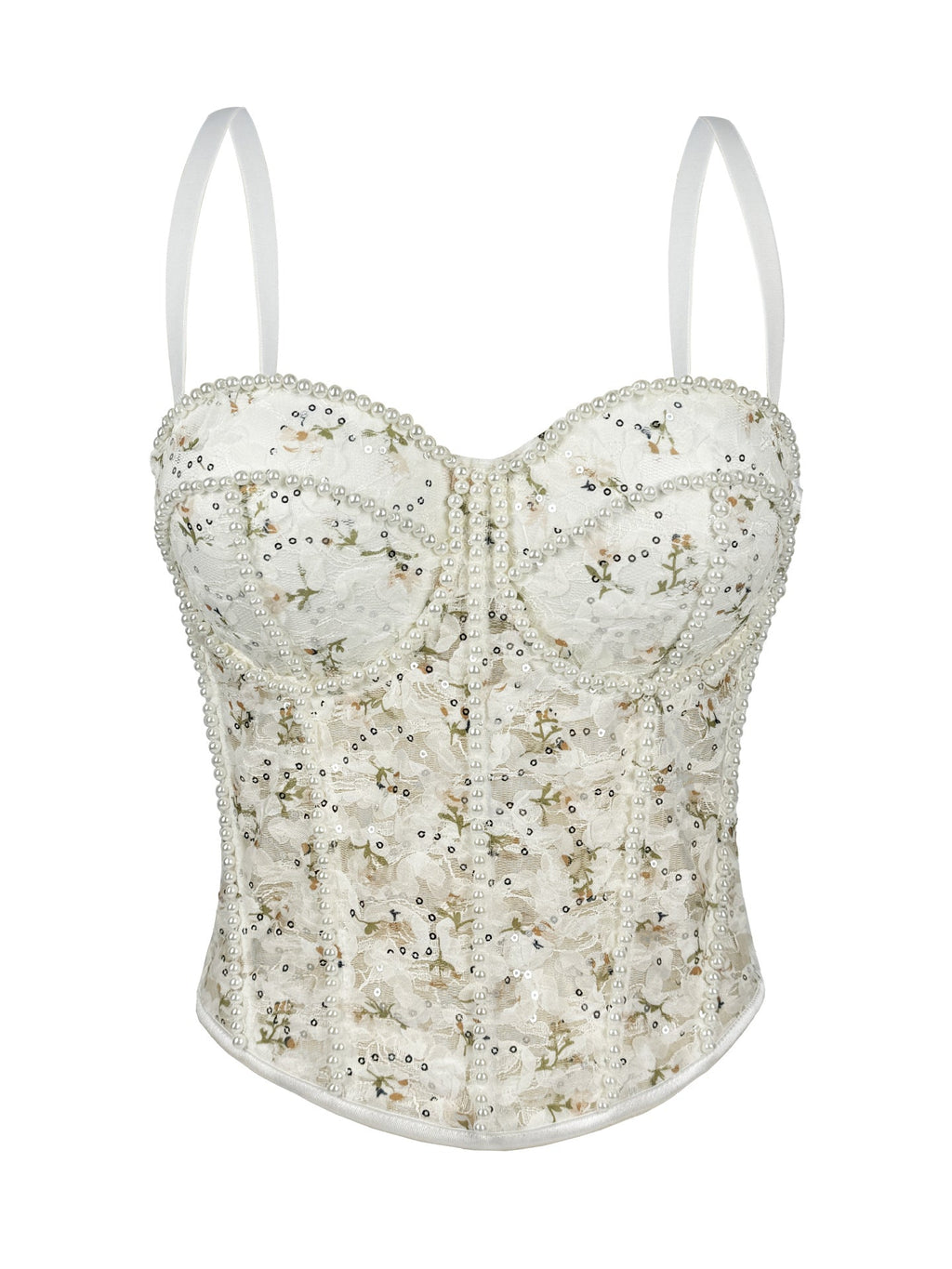 Pearl Mesh Boning Corset Top