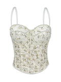 Pearl Mesh Boning Corset Top