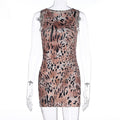 Short Summer Sleeveless Leopard Print Dress