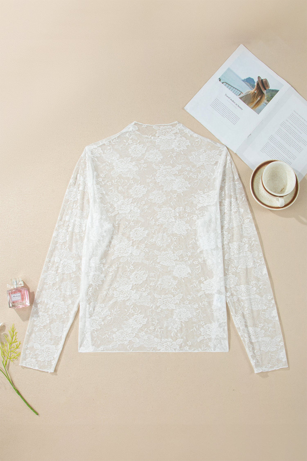 Floral Mesh Long Sleeve Top