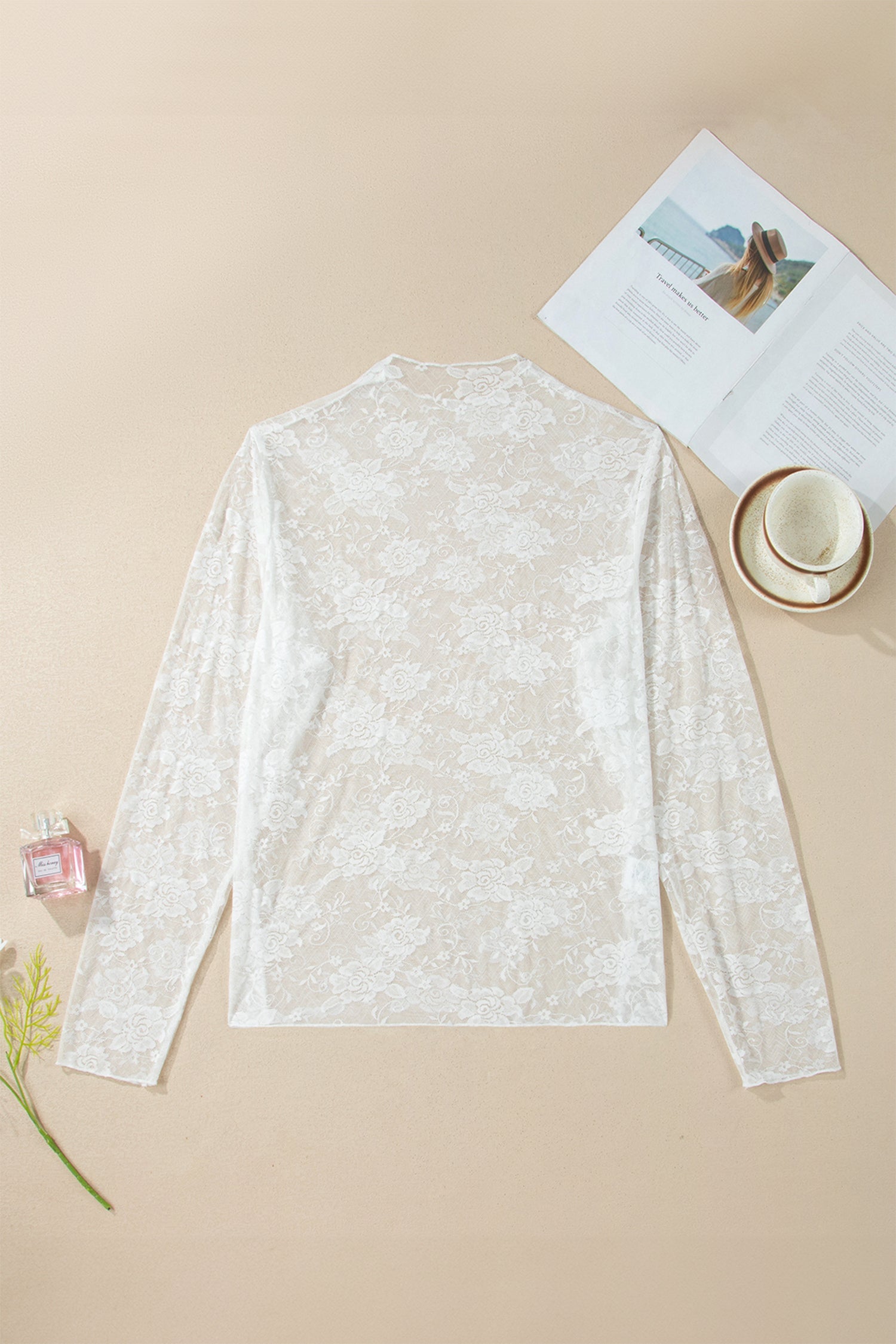 Floral Mesh Long Sleeve Top